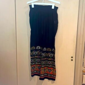 Patrons Of Peace black rayon pants with boho print size large